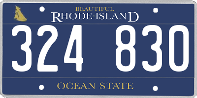 RI license plate 324830