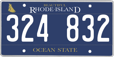RI license plate 324832
