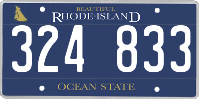 RI license plate 324833