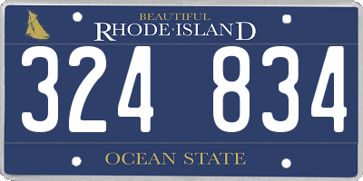 RI license plate 324834