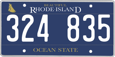 RI license plate 324835