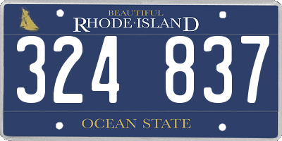 RI license plate 324837