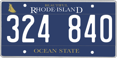 RI license plate 324840