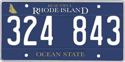 RI license plate 324843