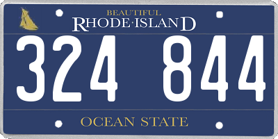 RI license plate 324844