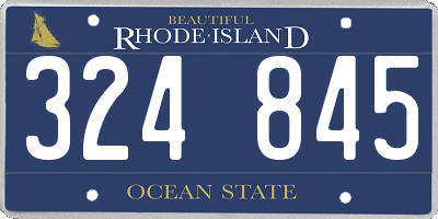 RI license plate 324845