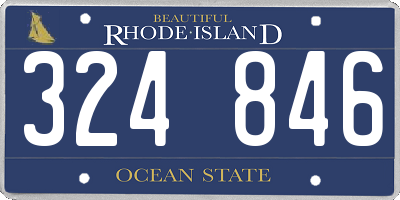 RI license plate 324846