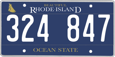 RI license plate 324847