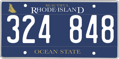 RI license plate 324848