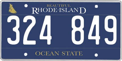 RI license plate 324849