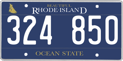 RI license plate 324850
