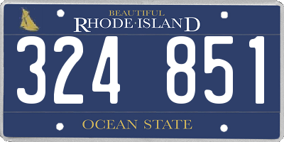 RI license plate 324851