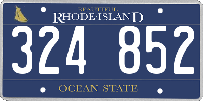 RI license plate 324852