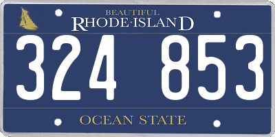 RI license plate 324853