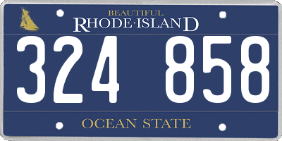 RI license plate 324858