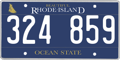 RI license plate 324859