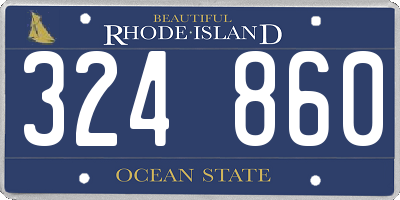 RI license plate 324860