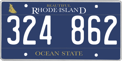 RI license plate 324862