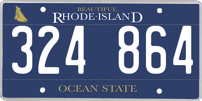 RI license plate 324864