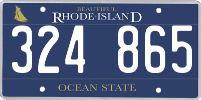 RI license plate 324865