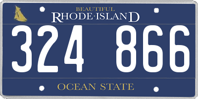 RI license plate 324866