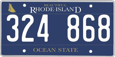 RI license plate 324868