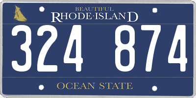 RI license plate 324874