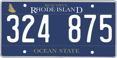 RI license plate 324875