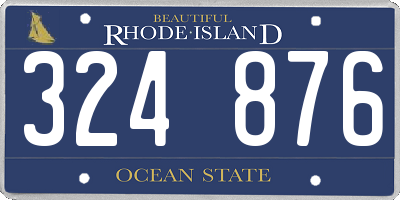 RI license plate 324876