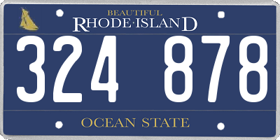 RI license plate 324878