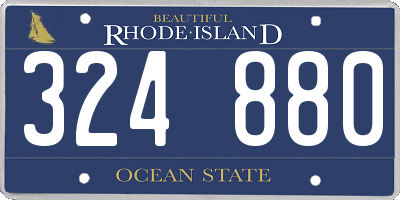 RI license plate 324880