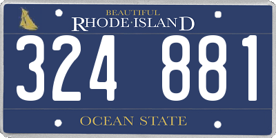 RI license plate 324881