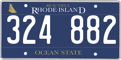 RI license plate 324882