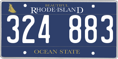 RI license plate 324883