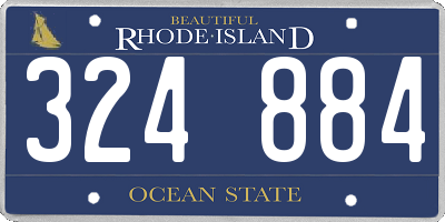 RI license plate 324884