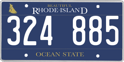 RI license plate 324885
