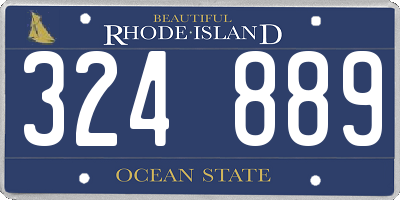 RI license plate 324889