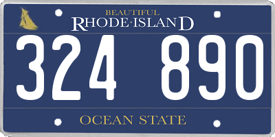 RI license plate 324890