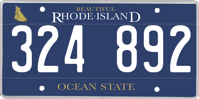 RI license plate 324892