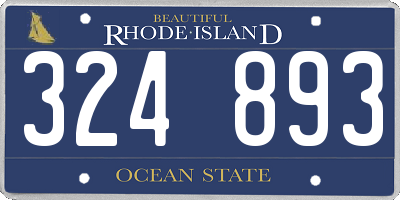 RI license plate 324893