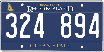 RI license plate 324894