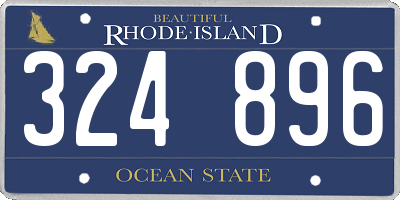 RI license plate 324896
