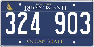 RI license plate 324903