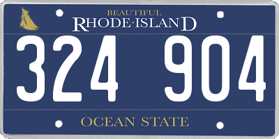 RI license plate 324904