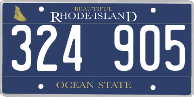 RI license plate 324905