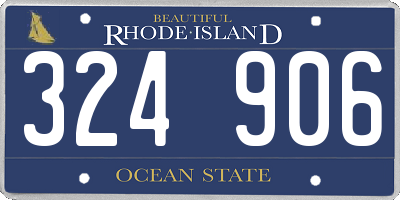 RI license plate 324906