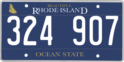 RI license plate 324907