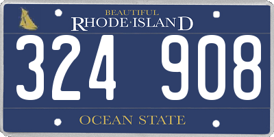 RI license plate 324908