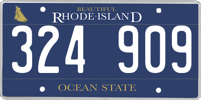 RI license plate 324909