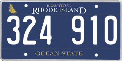 RI license plate 324910